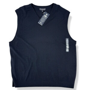 Hart Schaffner Marx Extra Fine Merino Wool Sweater Vest Mens Size XXL Blue Black